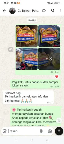 Testimonial Papan Bunga Pernikahan kedamaian