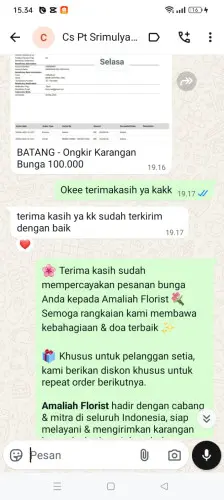 Testimonial Papan Bunga kedamaian