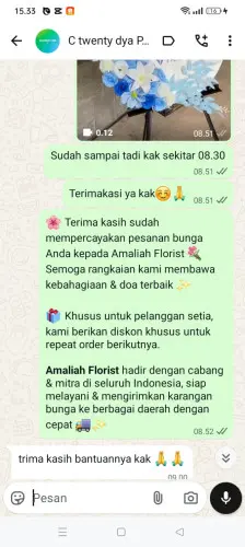 Testimonial Standing Flower kedamaian