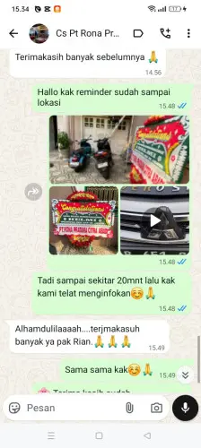 Testimonial Papan Bunga kedamaian